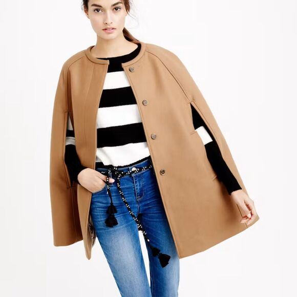 J. Crew Jackets & Blazers - J. Crew Melton Wool Cape - Brown